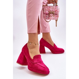 Vinceza Fuchsia Adriel Wildlederpumps mit klobigen Absätzen und Plateau rosa 2