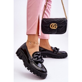 Vinceza Lackierte Plateauschuhe für Damen Schwarz Bennett 2