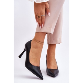 Vinceza Leder Klassische High Heels Schwarz Kelsey 1