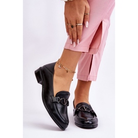 Vinceza Schwarze Marra-Lederschuhe mit flachem Absatz 1