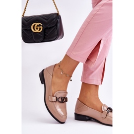 Vinceza Lack Beige Marra Flat Heel Loafer 2