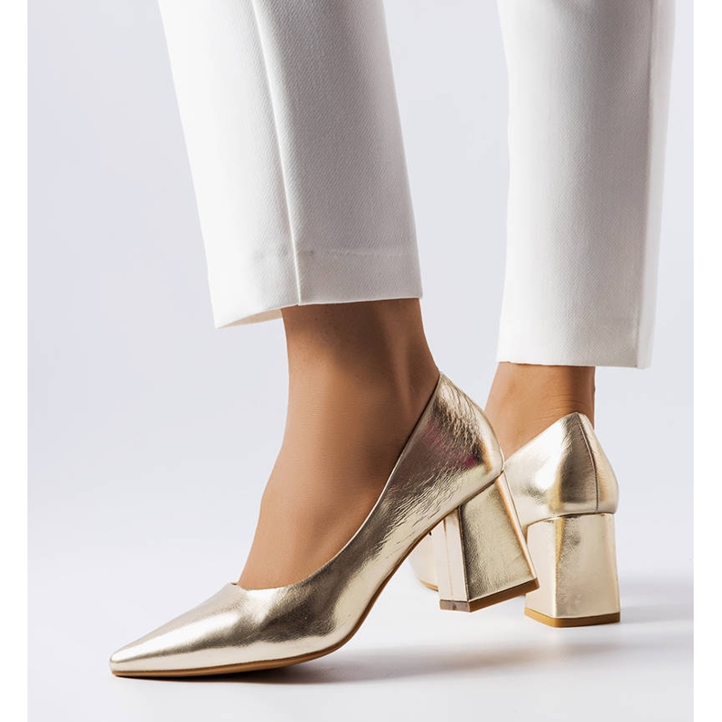 Fanchon goldene Pumps 1
