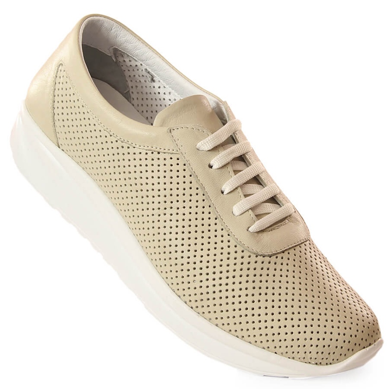 Beige durchbrochene Lederschuhe für Damen T.Sokolski Bk 800 1