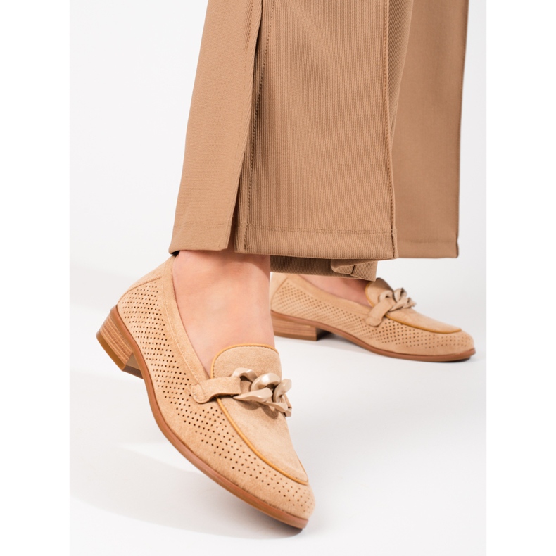 W. Potocki Durchbrochene Wildlederloafer für Damen Potocki beige 2