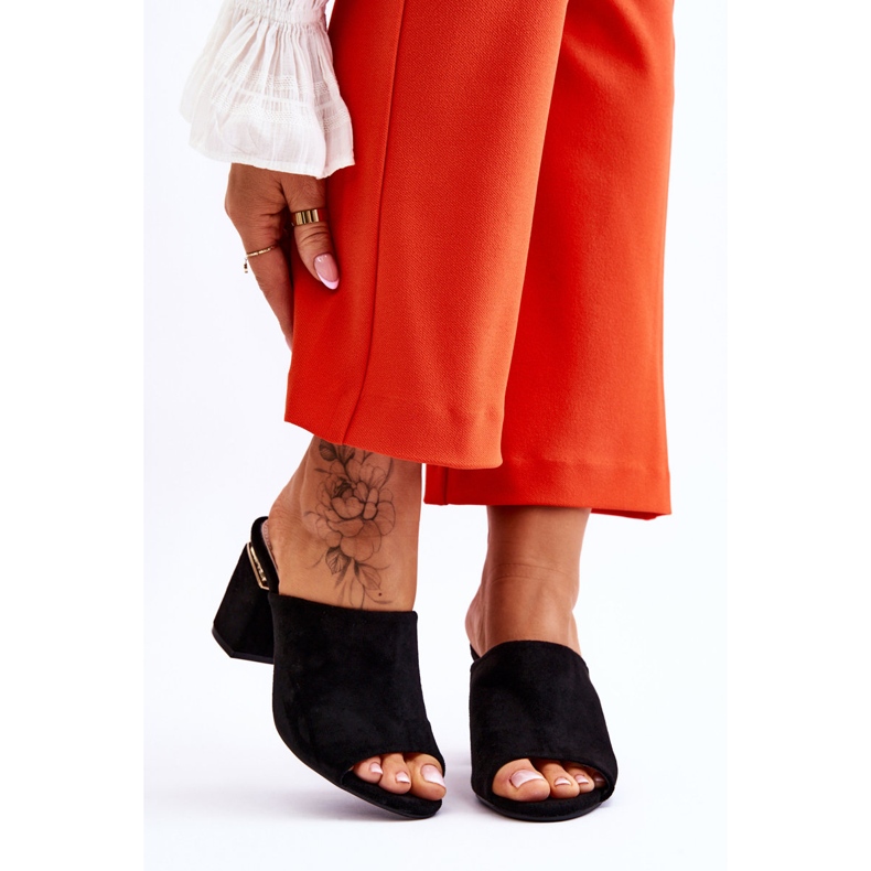 Vinceza Damen Wildleder High Heel Hausschuhe Schwarz Carter 1