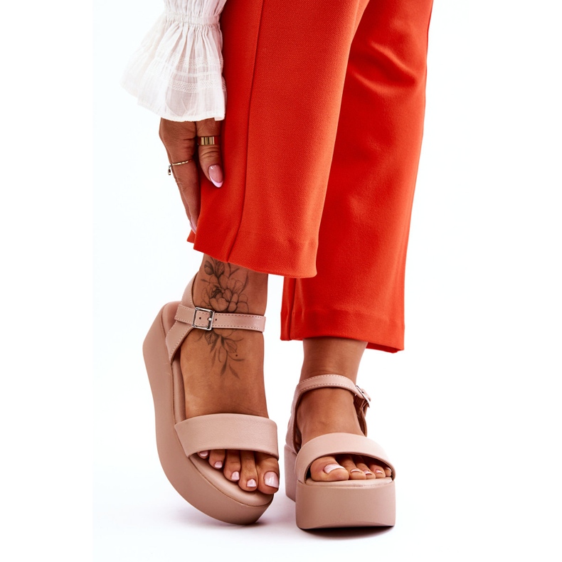 Vinceza Nude Casen Chunky Plateausandalen für Damen rosa 1