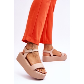 Vinceza Nude Casen Chunky Plateausandalen für Damen rosa 2