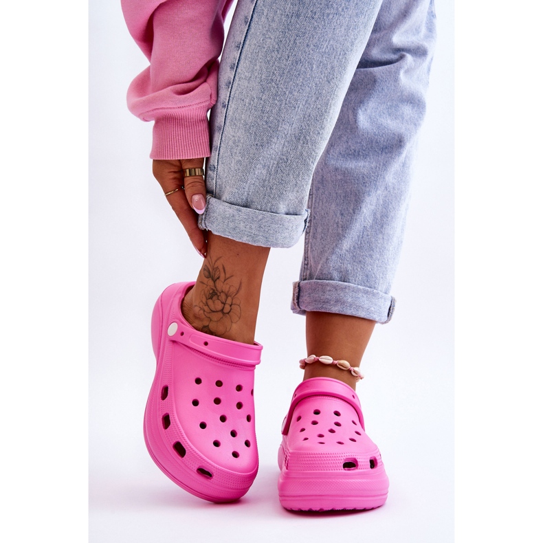 Damen-Schaumhausschuhe Crocs Dunkelrosa Coline 1