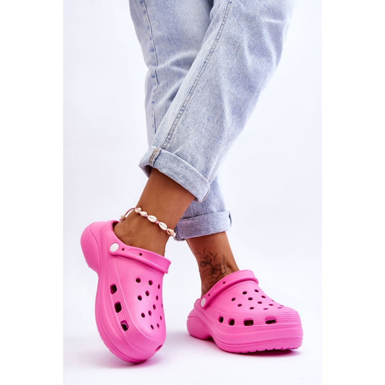 Damen-Schaumhausschuhe Crocs Dunkelrosa Coline 2