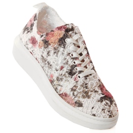 Damen-Schnürschuhe mit mehrfarbigen Blumen Artiker 52C2480 1