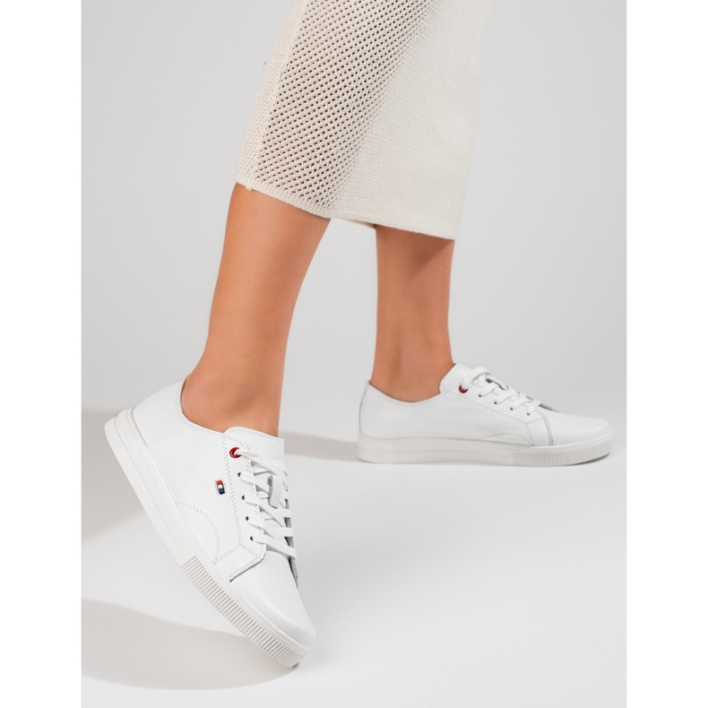 Weiße Vinceza-Sneakers aus Leder für Damen 1