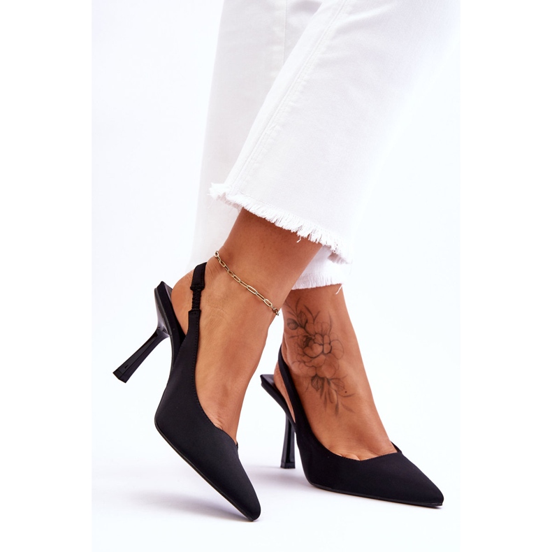 FS1 Klassische schwarze Whitley spitze Absätze 2