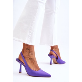 Klassische lila Whitley Spitz High Heels violett 2
