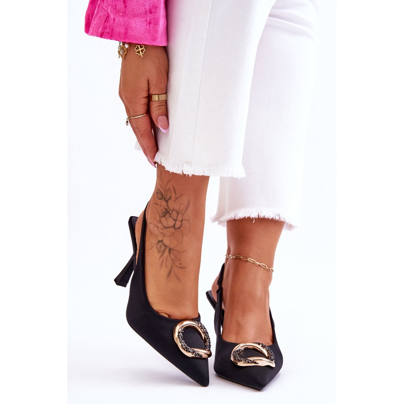 Modische Pins mit Dekoration und Zirkonen Schwarz Alexia 1