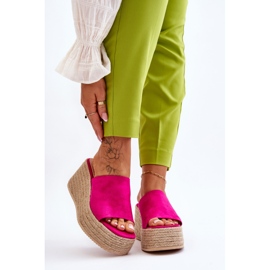 FS1 Flip Flops mit Keilabsatz und Plateau für Damen Fuchsia Ysabel rosa 1