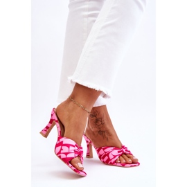Modische High Heels mit pinkfarbenem Floria-Print rosa 2