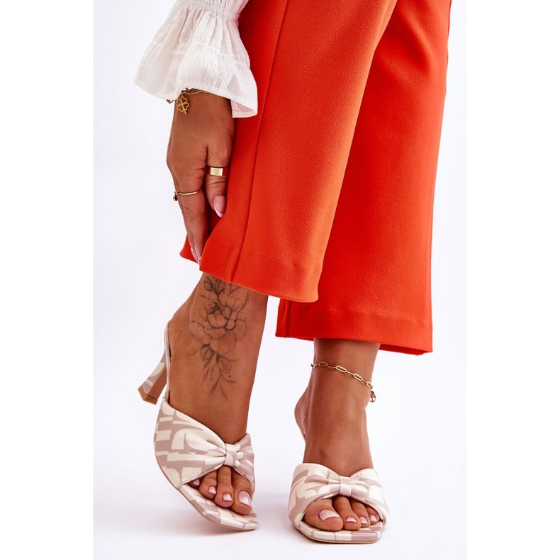 Modische High Heels In Print Beige Floria 1
