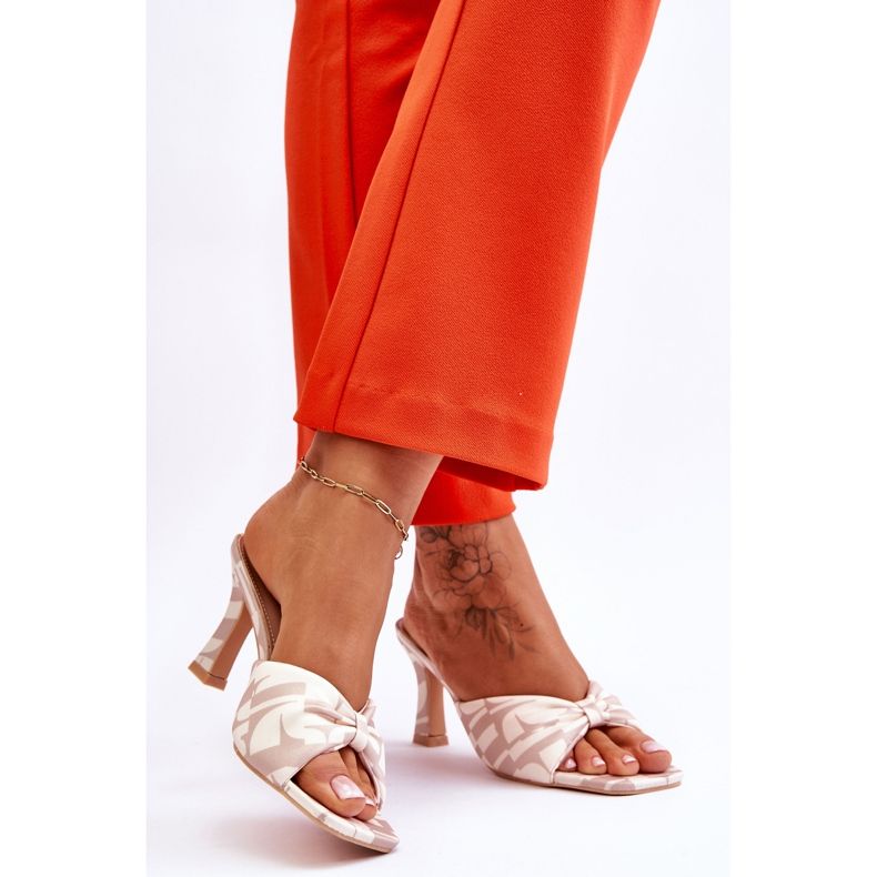 Modische High Heels In Print Beige Floria 2