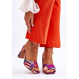 FS1 Gemusterte Damenhausschuhe Lila Adelise violett mehrfarbig 2