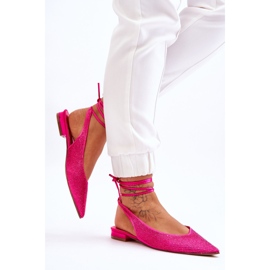 Gebundene Ballerinas mit Strass Fuchsia Mavis rosa 3