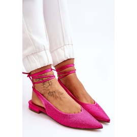 Gebundene Ballerinas mit Strass Fuchsia Mavis rosa 6