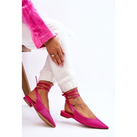 Gebundene Ballerinas mit Strass Fuchsia Mavis rosa 7