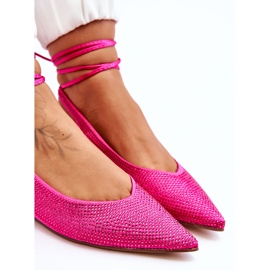 Gebundene Ballerinas mit Strass Fuchsia Mavis rosa 5