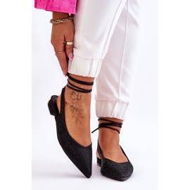 Gebundene schwarze Mavis Ballerinas mit Strass 1