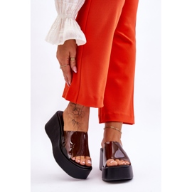 FS1 Pantoffeln mit Keilabsatz für Damen Schwarz Eliane 1