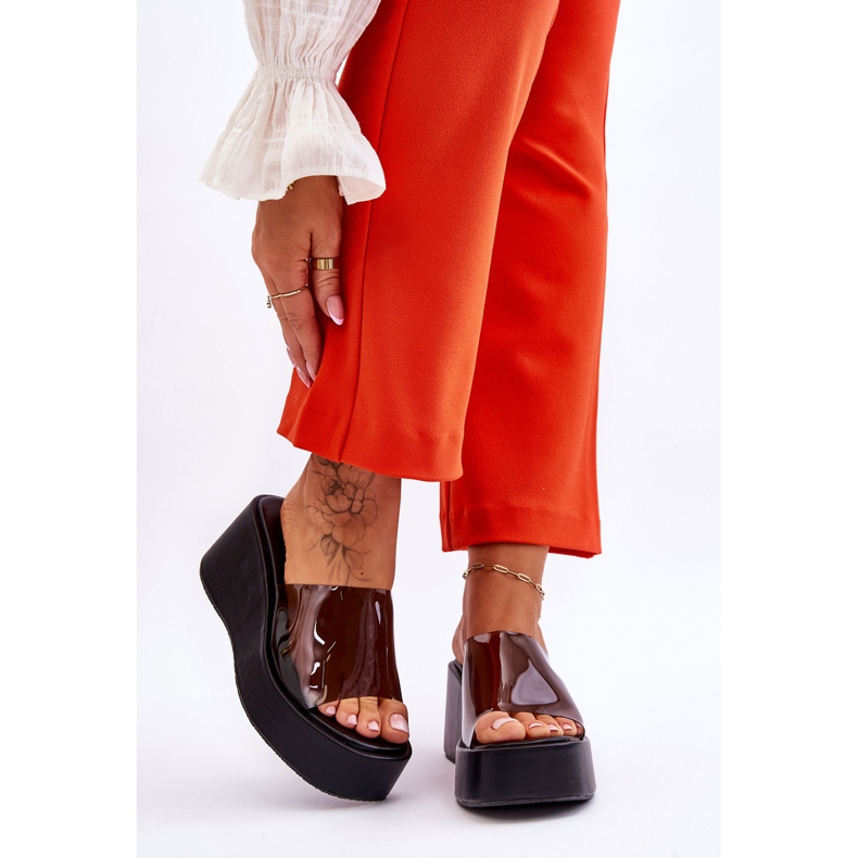 FS1 Pantoffeln mit Keilabsatz für Damen Schwarz Eliane 1