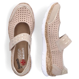 Sommerschuhe aus Leder mit Klettverschluss Rieker W RKR582 beige 1