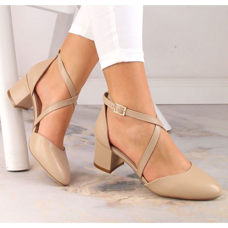 Formale Sandalen mit hohem Absatz Sergio Leone W SK365C beige 1