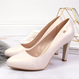 Perlbeige Pumps mit hohem Absatz von Sergio Leone 1