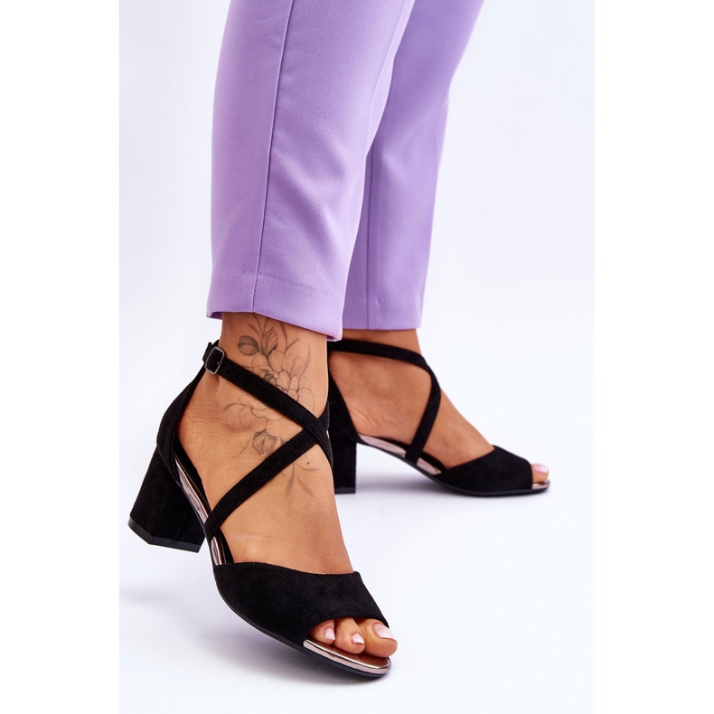 Vinceza Damensandalen mit niedrigem Absatz Schwarz Quinn 2