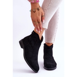 S.Barski Flache Stiefel aus Veloursleder für Damen Black Liana schwarz 1