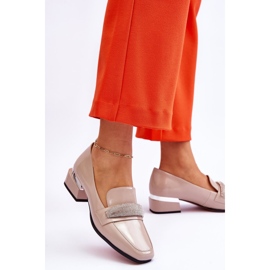 S.Barski Loafer aus Lackleder mit Strass Beige Lavern 2