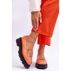FILIPCZYK Bequeme orangefarbene Agathe-Leder-Loafer 2