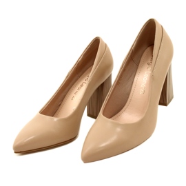 Sergio Leone Pumps mit Lederabsatz PB217 Kaffee beige 3