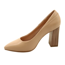 Sergio Leone Pumps mit Lederabsatz PB217 Kaffee beige 2