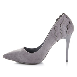 Seastar Wildleder High Heels mit Rüschen grau 1