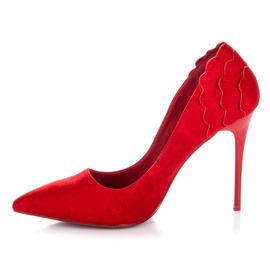 Seastar Wildleder High Heels mit Rüschen rot 1