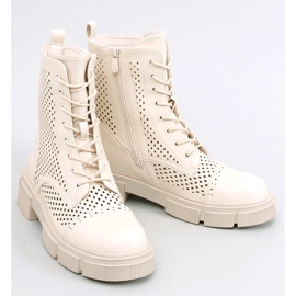 BM Wyman Beige durchbrochene Schnürstiefel 2