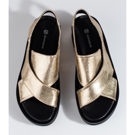 Goldene Shelovet Keilsandalen für Damen 2