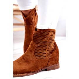 S.Barski Wildleder Damenstiefel Hidden Wedge Camel Solene braun 4