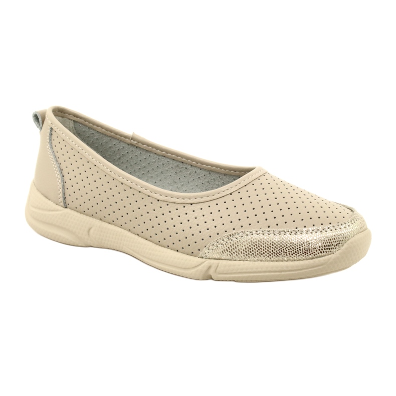 Durchbrochene Lederballerinas Evento 21PB32-3621 beige golden 1