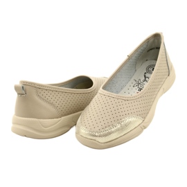 Durchbrochene Lederballerinas Evento 21PB32-3621 beige golden 4