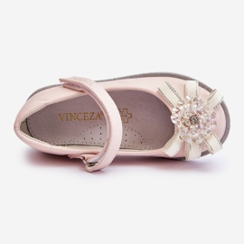 Vinceza Kinder-Ballerinas mit Klettverschluss und dekorativer Blume Pink Freya rosa 2