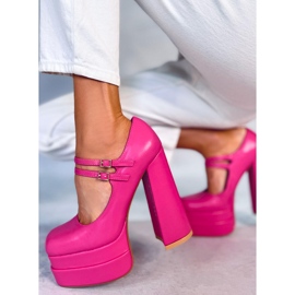 BM Loit Fuchsia Körner-Plateaupumps rosa 1