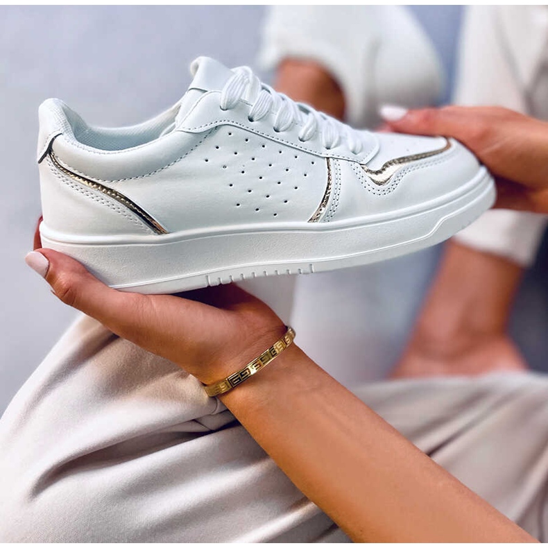 BM Reggi Gold Damenturnschuhe weiß 1