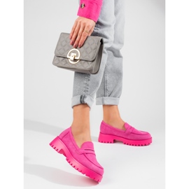 Damen-Slipper auf der Plattform Shelovet Wildleder rosa 1